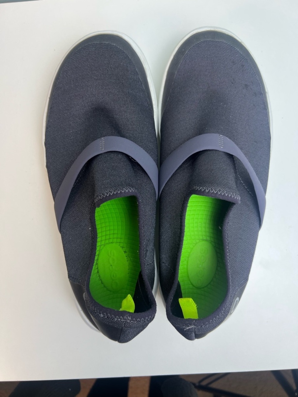 OOFOS OOmg Slip On Casual Sneakers Gray Womens Size 10 W Rubber Stretch Comfort - Picture 5 of 8